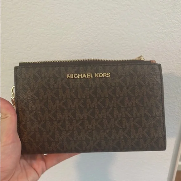 Michael Kors Brown Leather Clutch - Picture 2 of 4